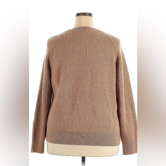 1X 2X 100% cashmere J. Crew camel pullover sweater beige - Picture 2 of 4